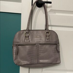 Liz Claiborne Gray Embossed Laptop Bag
